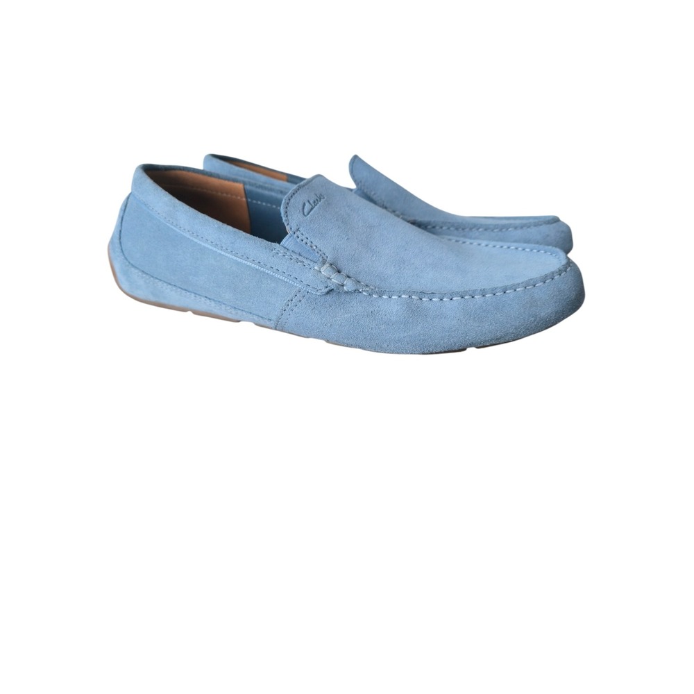 Clarks Men's Light Blue Suede Driving Loafers